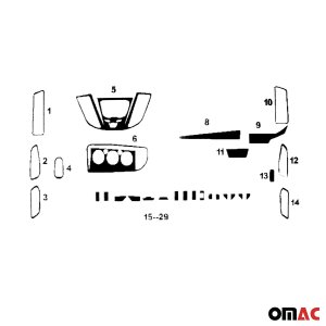 Ford Transit Passenger Van Dashboard Kit - Omac - 29 Pcs. (Wooden) - 2014